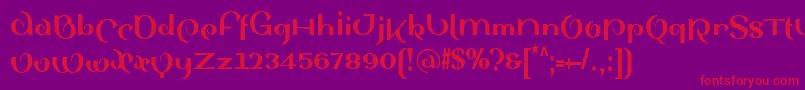 SinahsansLtBlackcondensed Font – Red Fonts on Purple Background