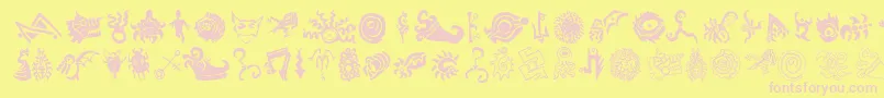 Czcionka CATHE    – różowe czcionki na żółtym tle