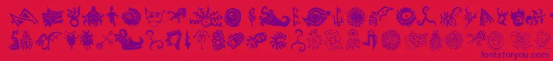 Шрифт CATHE    – фиолетовые шрифты на красном фоне
