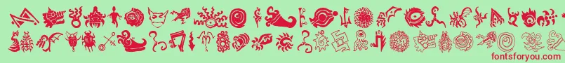 CATHE    Font – Red Fonts on Green Background