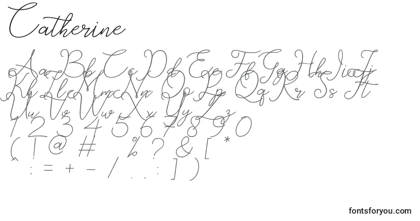 Schriftart Catherine (122981) – Alphabet, Zahlen, spezielle Symbole