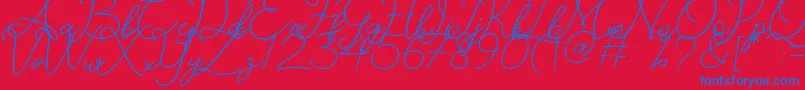 Catherine Font – Blue Fonts on Red Background