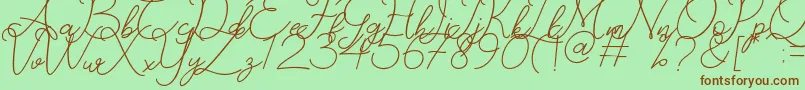 Catherine Font – Brown Fonts on Green Background