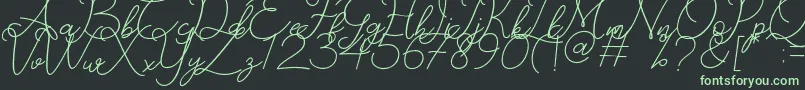 Catherine Font – Green Fonts on Black Background