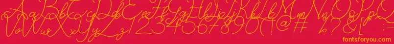 Catherine Font – Orange Fonts on Red Background