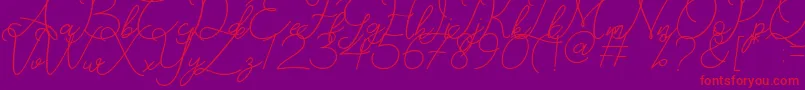 Catherine Font – Red Fonts on Purple Background