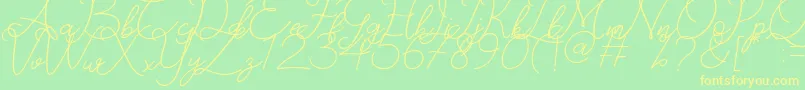 Catherine Font – Yellow Fonts on Green Background