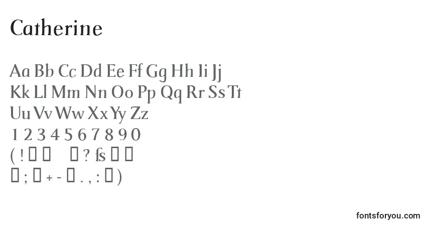 Schriftart Catherine (122982) – Alphabet, Zahlen, spezielle Symbole