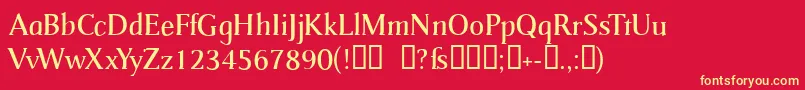 Catherine-fontti – keltaiset fontit punaisella taustalla