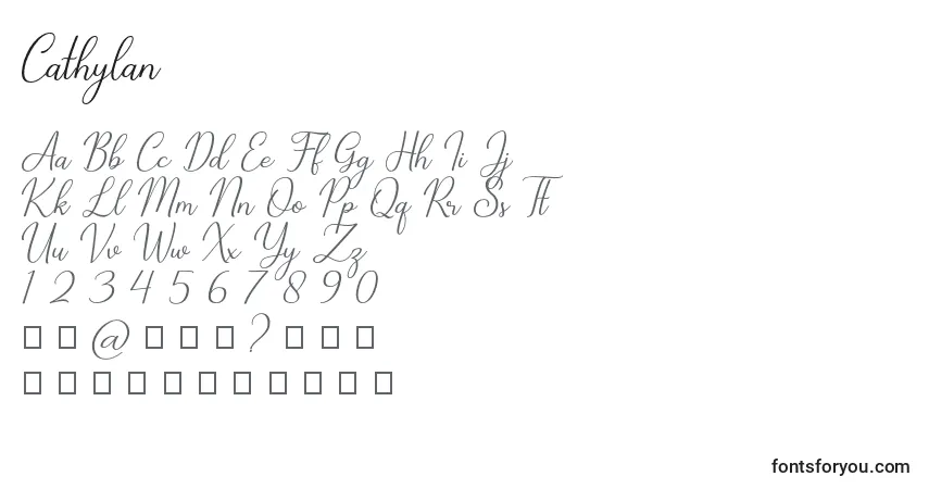 Cathylan Font – alphabet, numbers, special characters