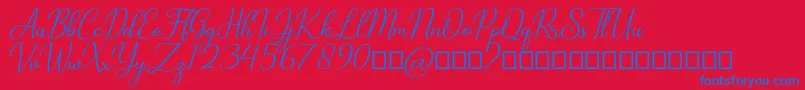 Cathylan Font – Blue Fonts on Red Background