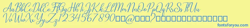 Cathylan Font – Blue Fonts on Yellow Background