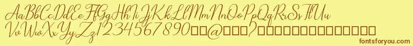 Cathylan Font – Brown Fonts on Yellow Background