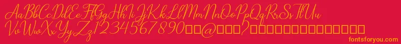 Cathylan Font – Orange Fonts on Red Background