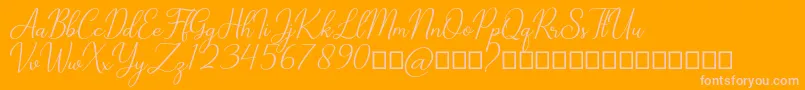 Weitere Informationen zur Cathylan-Schriftart Cathylan-Schriftart – Rosa Schriften auf orangefarbenem Hintergrund