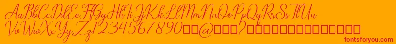 Cathylan Font – Red Fonts on Orange Background