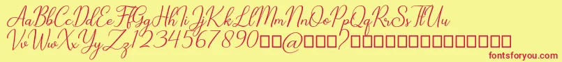 Cathylan Font – Red Fonts on Yellow Background