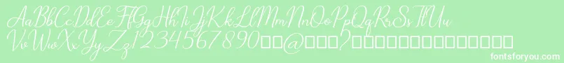 Cathylan Font – White Fonts on Green Background