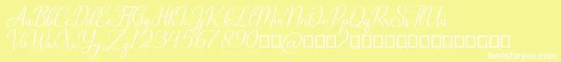 Cathylan Font – White Fonts on Yellow Background