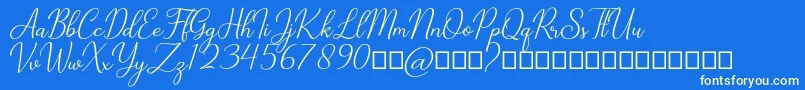 Cathylan Font – Yellow Fonts on Blue Background