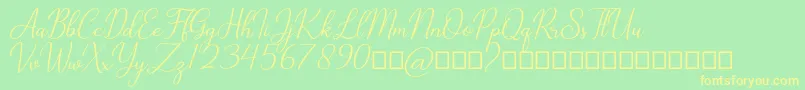 Cathylan Font – Yellow Fonts on Green Background