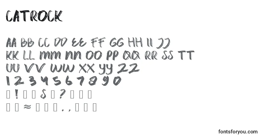 Czcionka Catrock – alfabet, cyfry, specjalne znaki