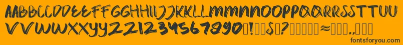 catrock-Schriftart – Schwarze Schriften auf orangefarbenem Hintergrund