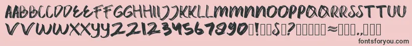 フォントcatrock – ピンクの背景に黒い文字