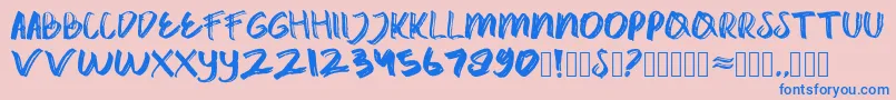 catrock Font – Blue Fonts on Pink Background