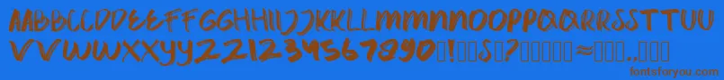 catrock Font – Brown Fonts on Blue Background