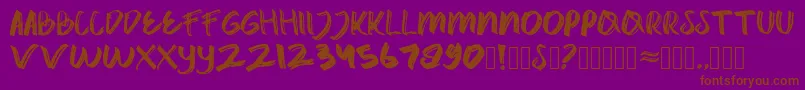 catrock-Schriftart – Braune Schriften auf violettem Hintergrund