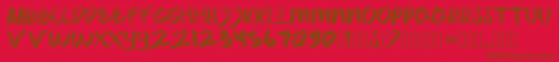 フォントcatrock – 赤い背景に茶色の文字