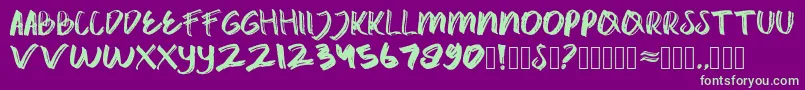 catrock-Schriftart – Grüne Schriften auf violettem Hintergrund