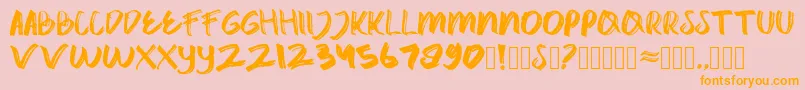 catrock Font – Orange Fonts on Pink Background