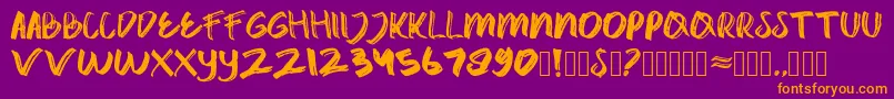 catrock Font – Orange Fonts on Purple Background