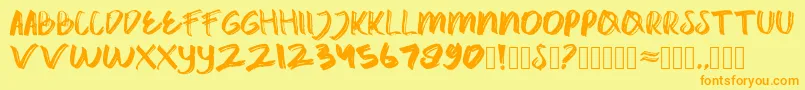 catrock-Schriftart – Orangefarbene Schriften auf gelbem Hintergrund