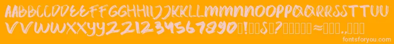 catrock Font – Pink Fonts on Orange Background