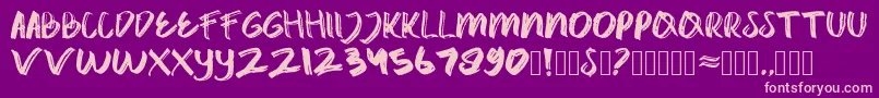 catrock Font – Pink Fonts on Purple Background