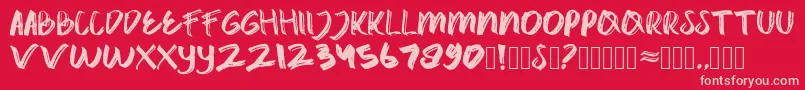 catrock-Schriftart – Rosa Schriften auf rotem Hintergrund