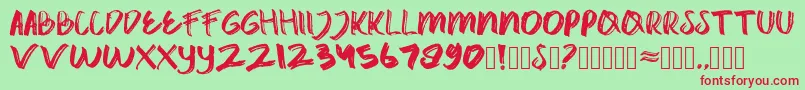 catrock Font – Red Fonts on Green Background