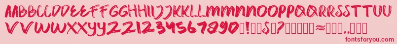 catrock Font – Red Fonts on Pink Background