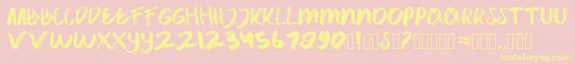 catrock-Schriftart – Gelbe Schriften auf rosa Hintergrund