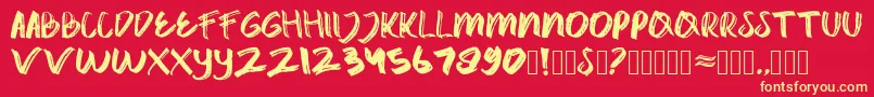 catrock Font – Yellow Fonts on Red Background