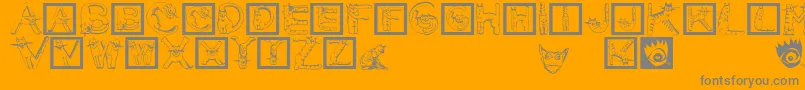 フォントCatsAlphabet – オレンジの背景に灰色の文字