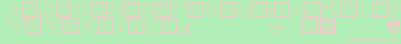 CatsAlphabet Font – Pink Fonts on Green Background