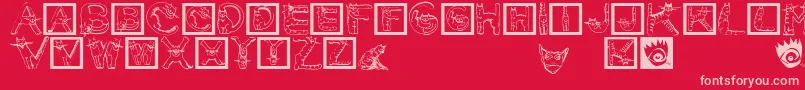 CatsAlphabet Font – Pink Fonts on Red Background