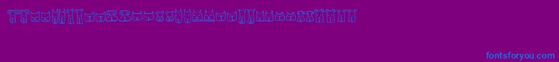 Saiba mais sobre a fonte CatsandDogs Fonte CatsandDogs – fontes azuis em um fundo violeta