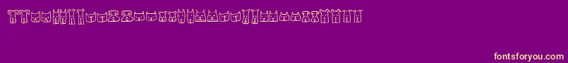 CatsandDogs-Schriftart – Gelbe Schriften auf violettem Hintergrund