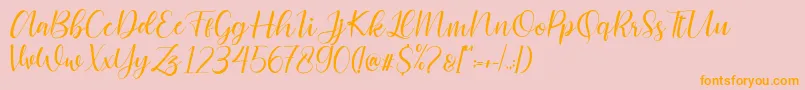 Cattalina-Schriftart – Orangefarbene Schriften auf rosa Hintergrund