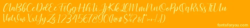 Cattalina-Schriftart – Gelbe Schriften auf orangefarbenem Hintergrund
